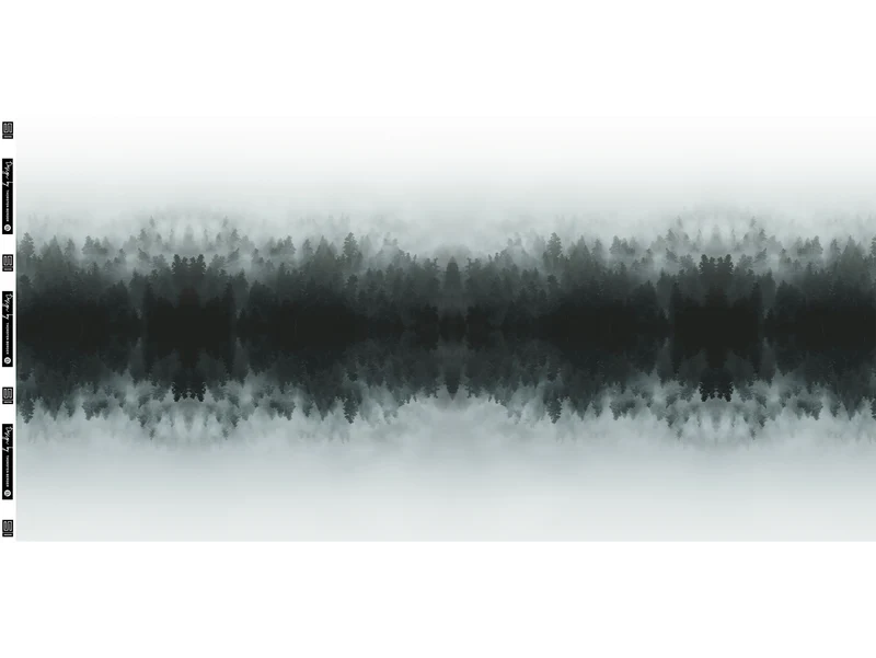 French Terry Gloomy Hills Hazy Shades weiß-grau-schwarz by Thorsten Berger Panel 80cm