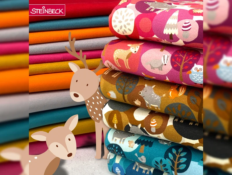 Steinbeck Baumwollsweat Woody das Wildschwein ocker-anthrazit-creme-bunt