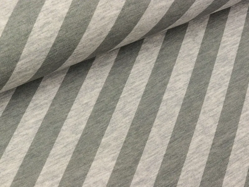 Hamburger Liebe Baumwolljersey Ahoy Nautic Stripes hellgrau-mittelgrau