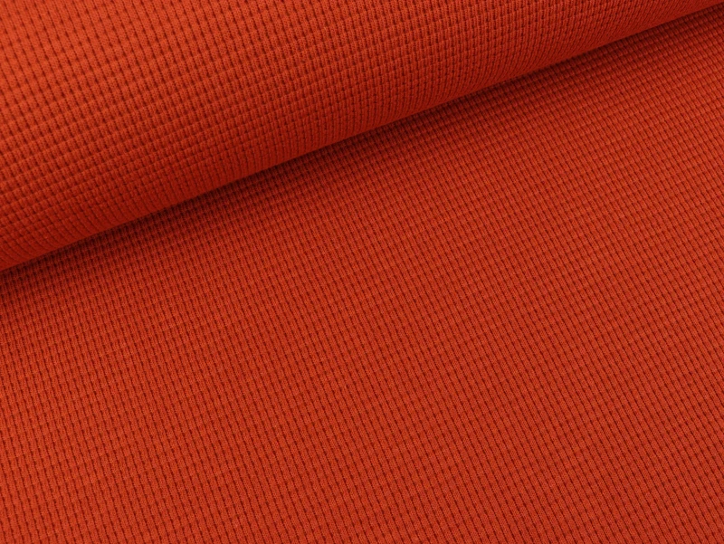 Waffeljersey Clarissa ziegelrot uni