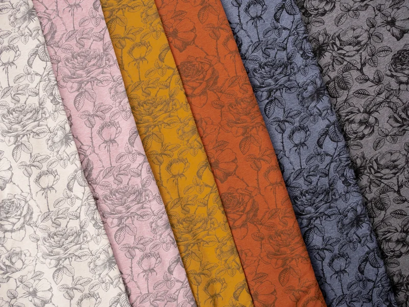 Melange Sweat Mareike Rosenmuster auf terracotta melange