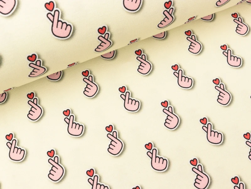 Hamburger Liebe Baumwolljersey Sakura Baby Hearts meringa