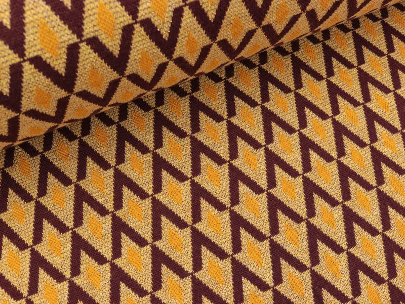 Hamburger Liebe Shine 3 Farb-Jacquardjersey Shine Bright bordeaux-curry-colza-gold