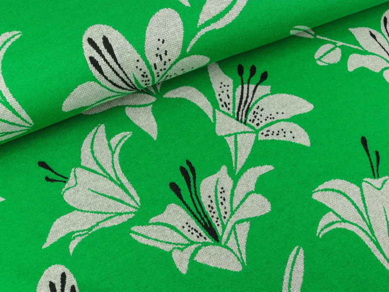 Hamburger Liebe 3 Farb-Jacquardjersey Shine Like a Lily verde erba