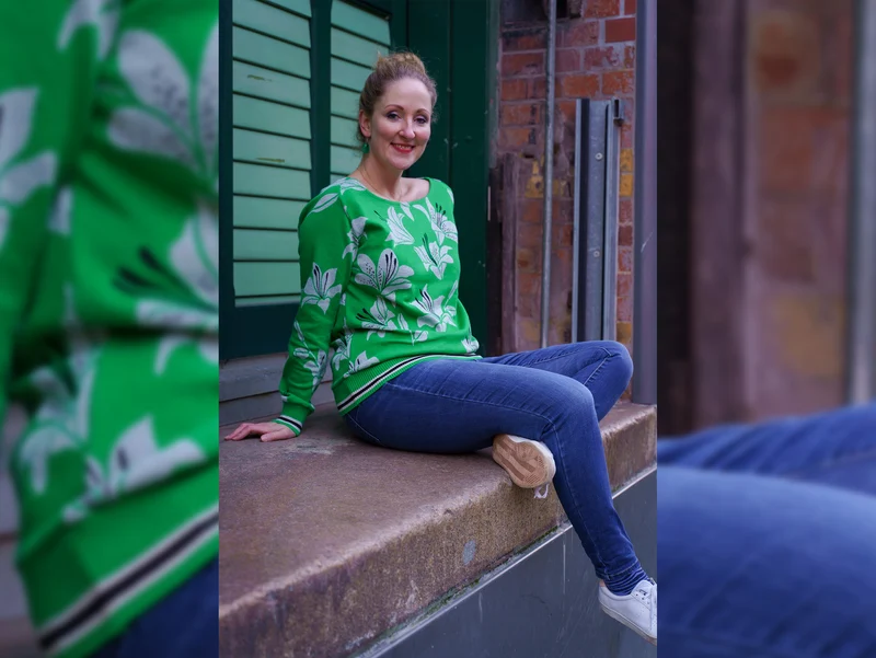 Hamburger Liebe 3 Farb-Jacquardjersey Shine Like a Lily verde erba