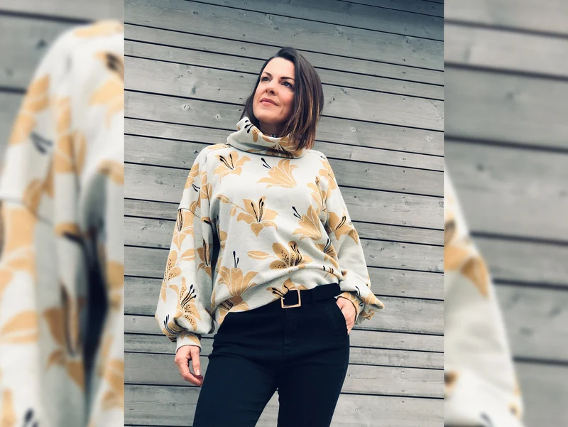 Hamburger Liebe 3 Farb-Jacquardjersey Shine Like a Lily meringa