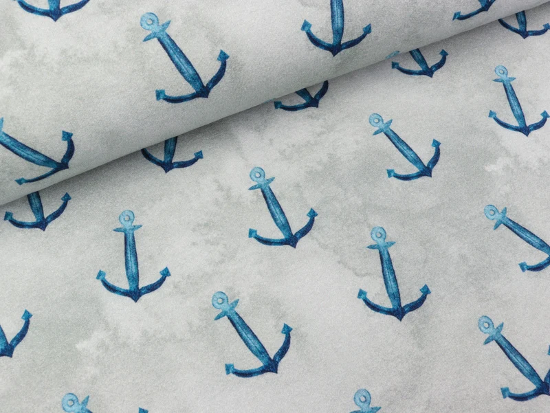 French Terry Anchor auf Light grey Watercolor-Style