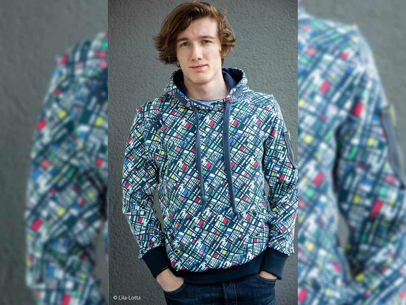 French Terry Eyecatcher bunt auf Weiß by Lila-Lotta
