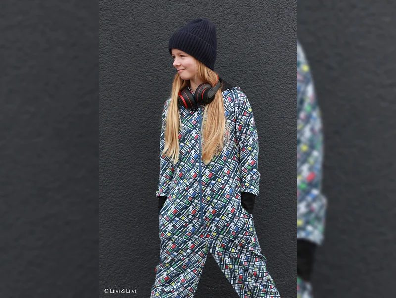 French Terry Eyecatcher bunt auf Weiß by Lila-Lotta