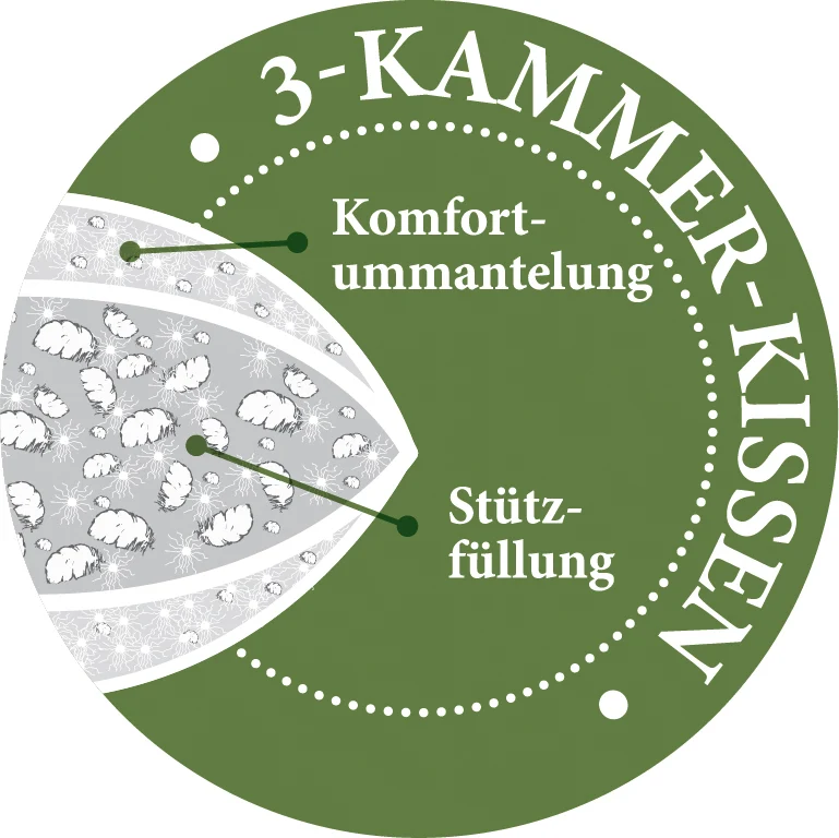 Daunen- und Federn-3-Kammerkissen Mali fest