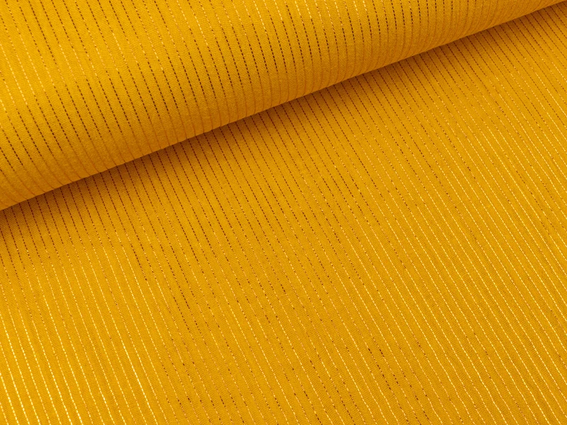 Baumwoll Musselin Double Gauze Bambino Lurex ocre mit Glitzerstreifen