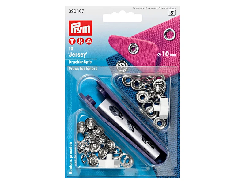 Prym 390107 Nähfrei Druckknöpfe Set mit Ring 10mm 10 Stück