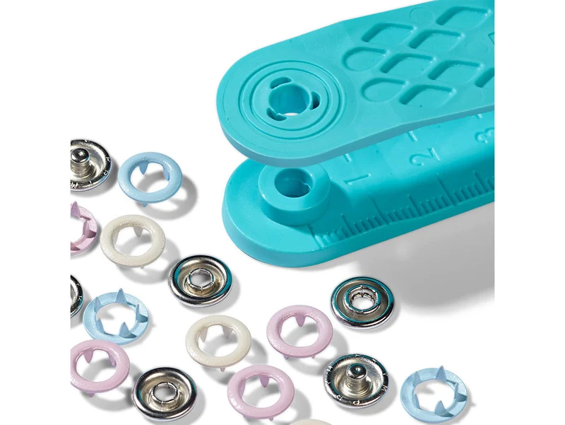 Prym Love 390700 Nähfrei Jersey Druckknöpfe Set 8mm rosa-blau-creme 21 Stück