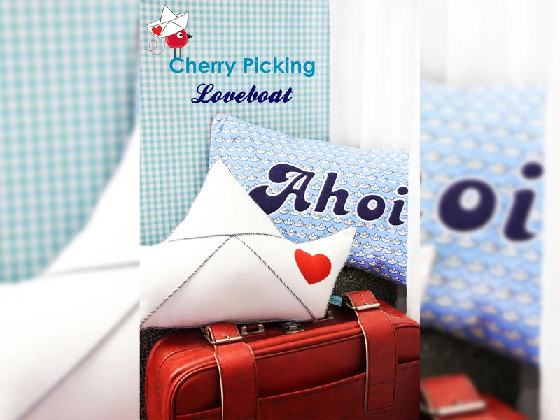Baumwoll Webware Vintage Loveboat 2.0 hellblau by Cherry Picking