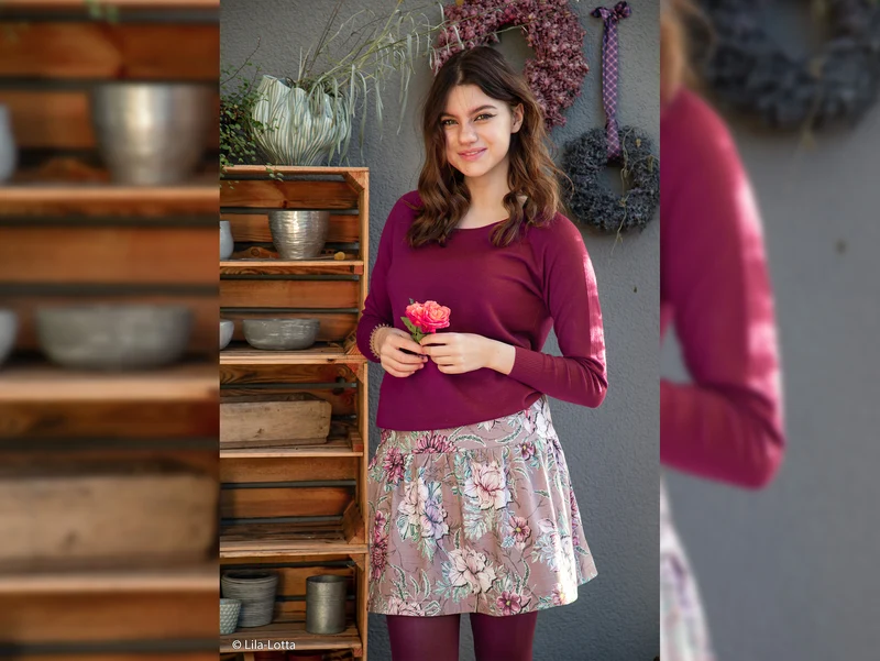 Baumwolljersey My Watercolor Garden altrosa by Lila-Lotta