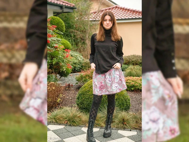 Baumwolljersey My Watercolor Garden altrosa by Lila-Lotta