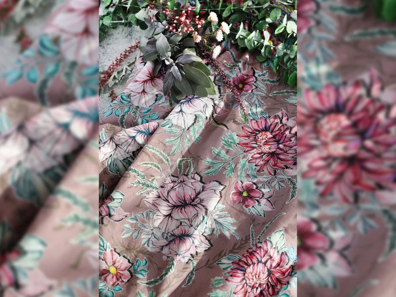 Baumwolljersey My Watercolor Garden altrosa by Lila-Lotta