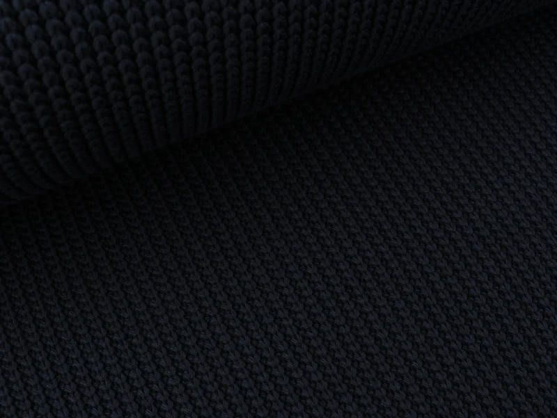 Strickstoff Grobstrick gerippt navy uni