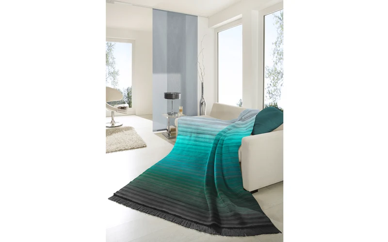 Plaid/Decke Basic Soft, Ombre petrol, 150 x 200 cm Basic Soft