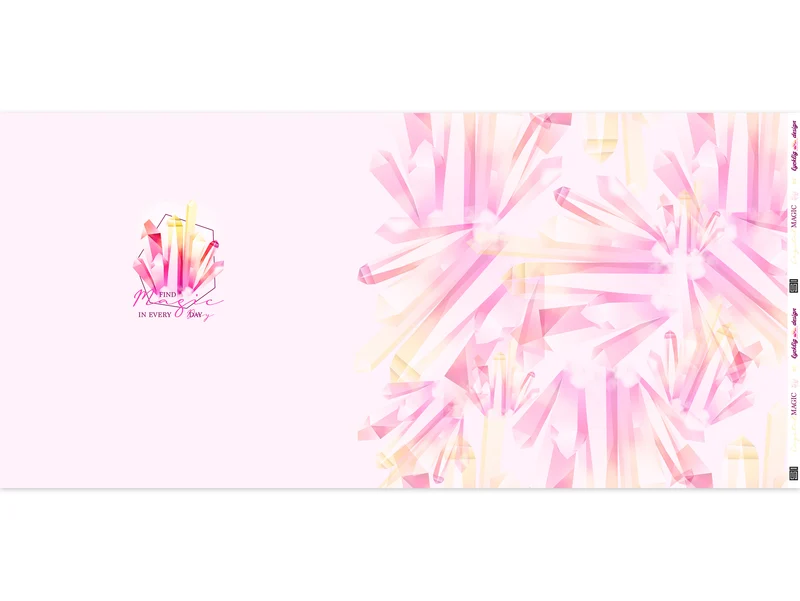 Baumwolljersey Crystal Magic Kristalle hellrosa-pink-gelb by Lycklig Design Panel 75cm