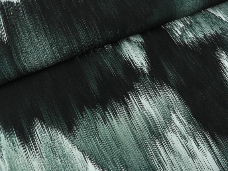 Viskose Webware Dripstones smaragdgrün-weiß-schwarz by Thorsten Berger