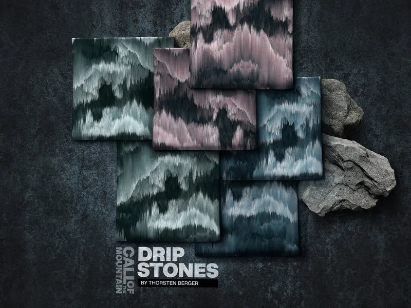 Viskose Webware Dripstones smaragdgrün-weiß-schwarz by Thorsten Berger