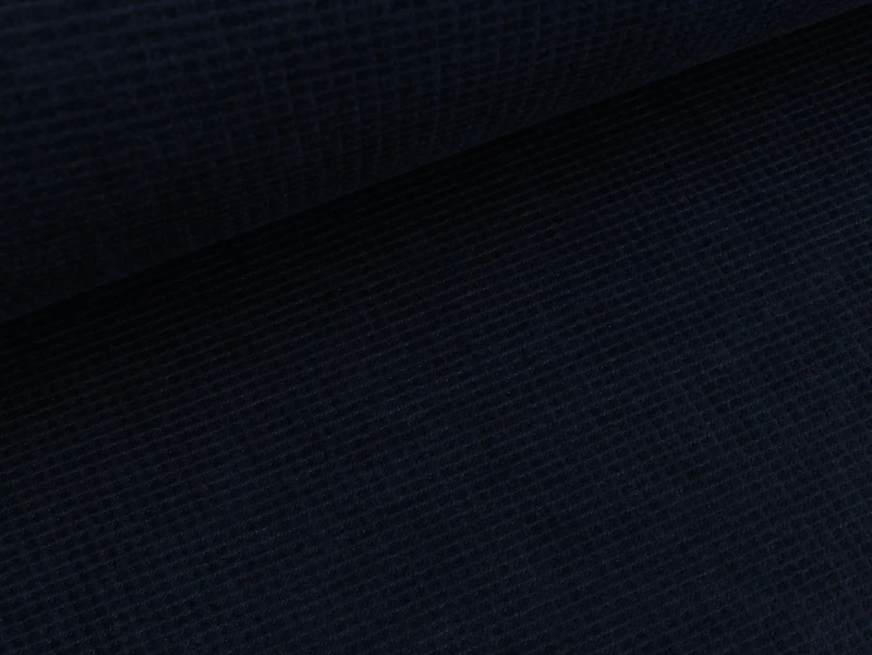 Organic Waffel Nicki blue navy uni by Albstoffe