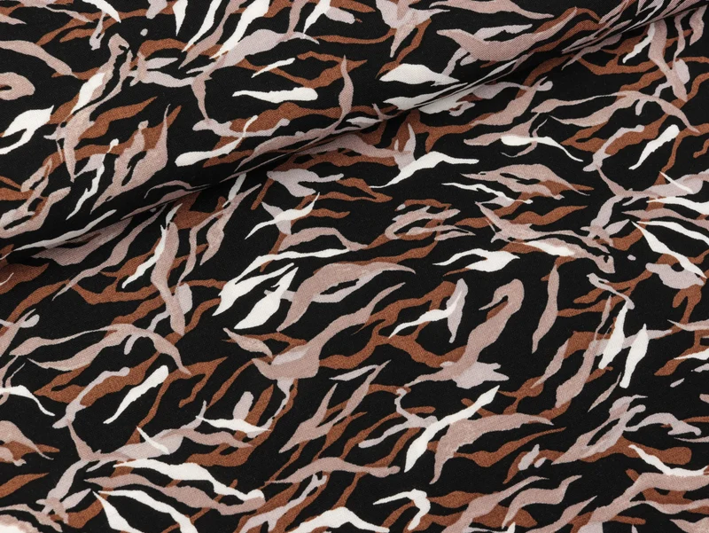 Viskosestoff Chally Animal Stripes braun-schwarz