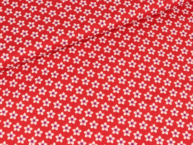 Baumwollstoff Little Blossom rot by Jolijou