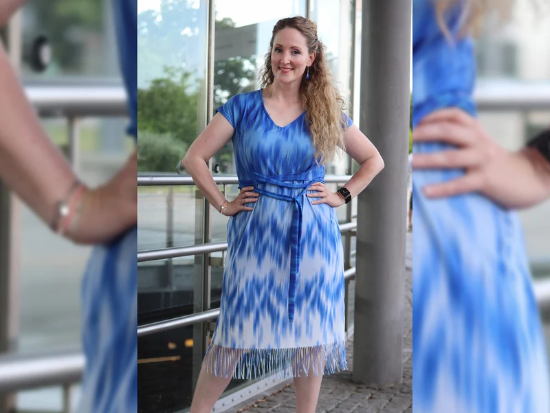 Hamburger Liebe Fringe Me Aqua mit Fransenborte