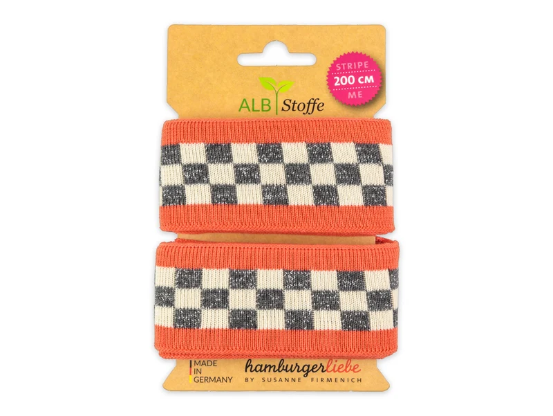 Stripe Me Icon Check Point Band luce rosso-carbon-meringa-silber
