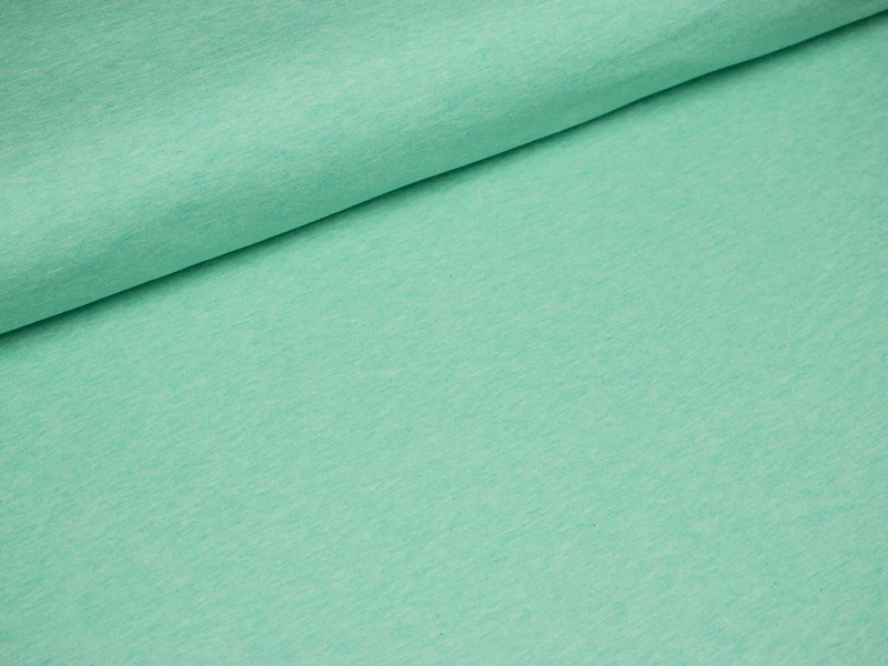 Baumwollsweat Jenna mint meliert uni