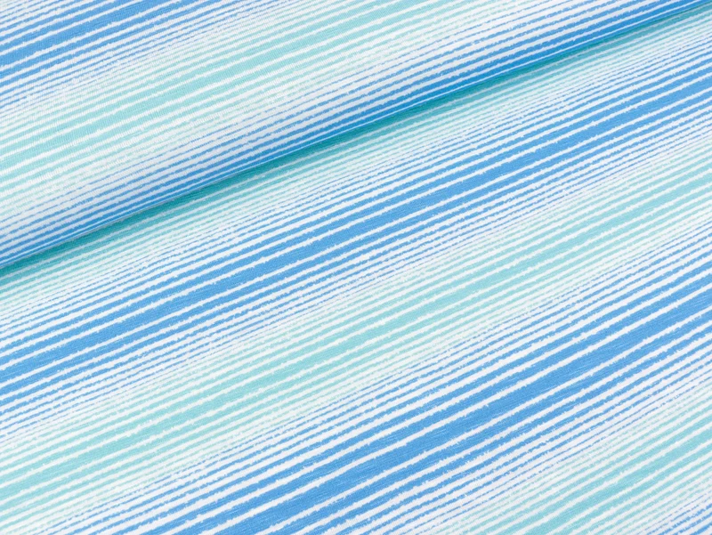 Slub Viskosejersey Ecuador Streifen hellblau-mint-weiß by Lila-Lotta FS19