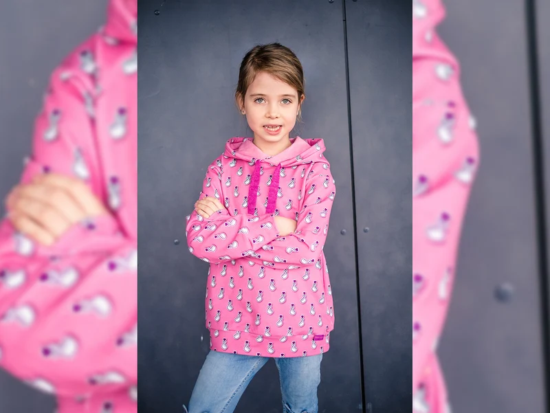 Hamburger Liebe Baumwollsweat Sakura Baby Hearts rosa scuro
