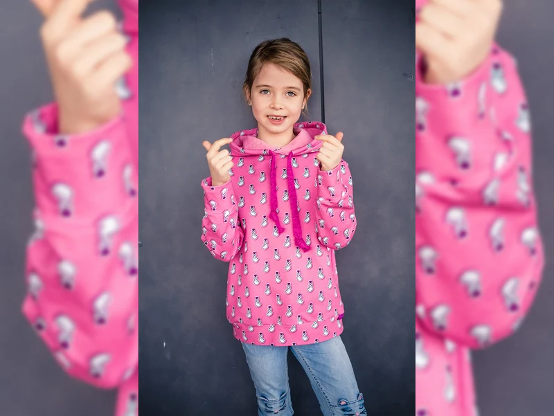 Hamburger Liebe Baumwollsweat Sakura Baby Hearts rosa scuro