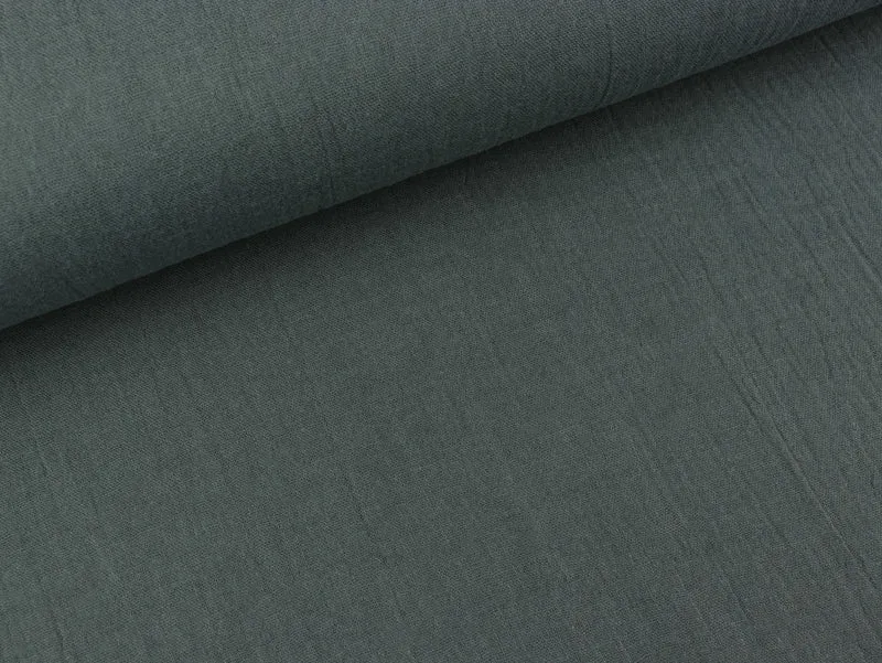 Baumwoll Double Gauze Jenke dunkelgrau uni
