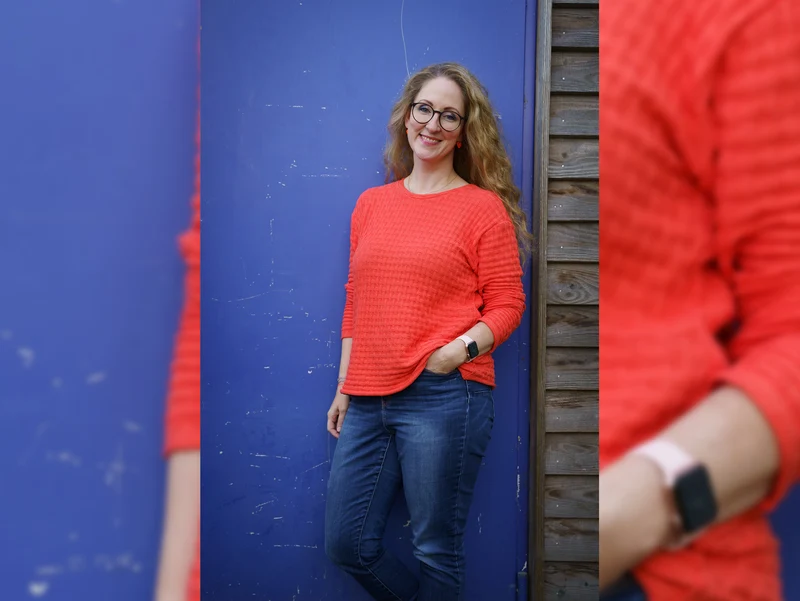 Hamburger Liebe Sweet Home Grobstrick Woven Knitty luce rosso