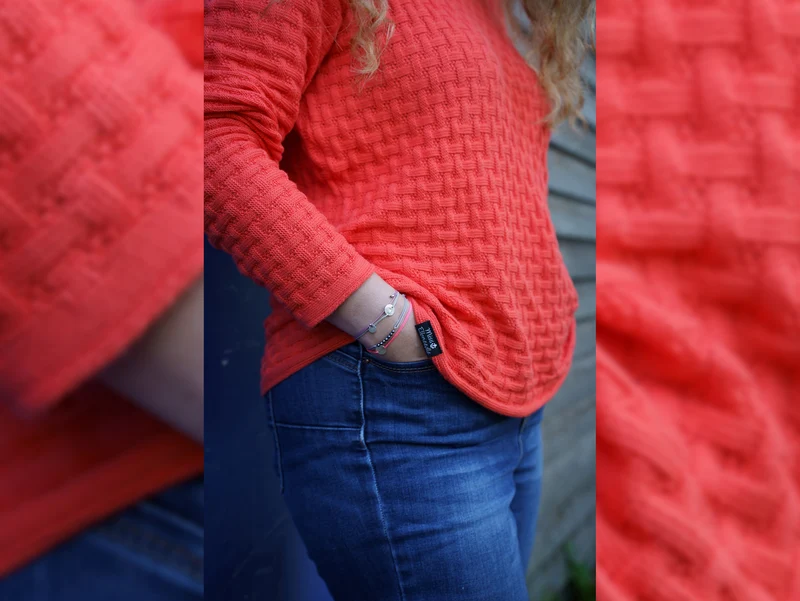 Hamburger Liebe Sweet Home Grobstrick Woven Knitty luce rosso
