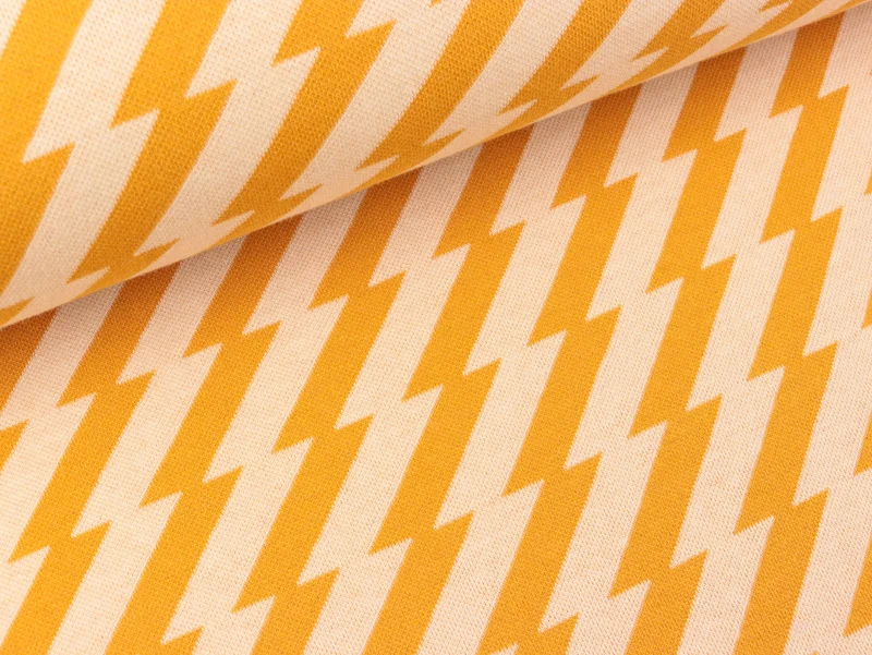 Hamburger Liebe 2 Farb-Jacquardjersey Sweet Home Good Vibes curry-meringa