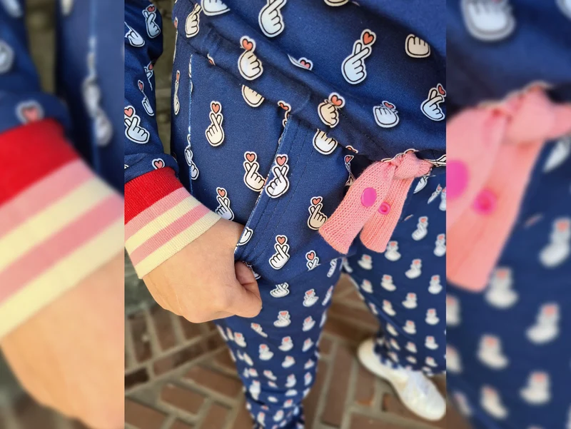 Hamburger Liebe Baumwollsweat Sakura Baby Hearts blue navy