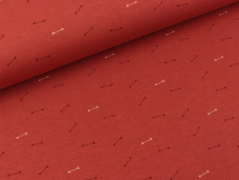 Interlock Jersey Bueno Kleine Pfeile auf Terracotta