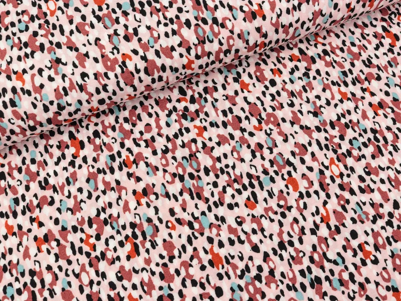 Viskosestoff Chally Mix Dots hellrosa