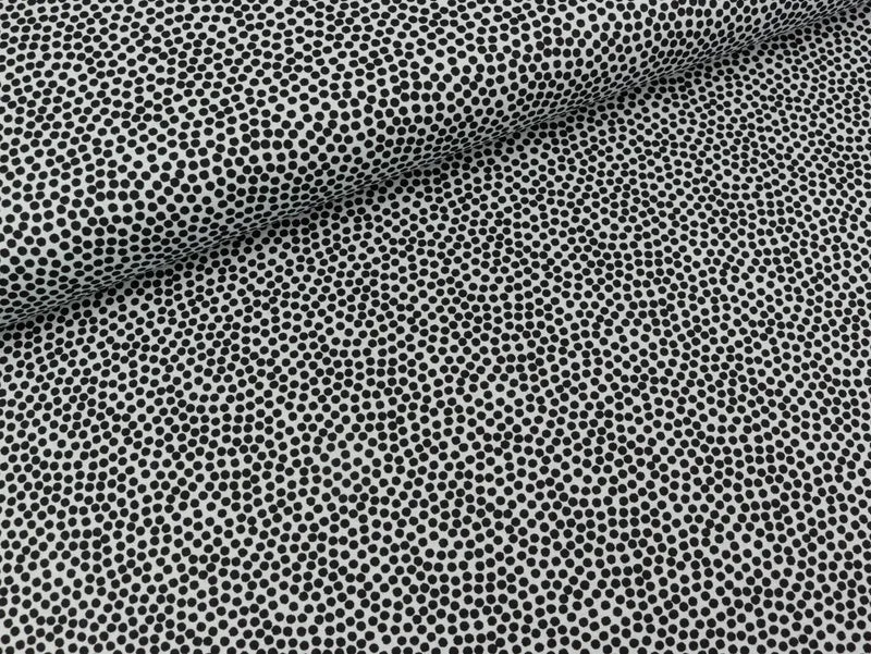 Baumwoll Webware Dotty Minipünktchen schwarz-hellgrau