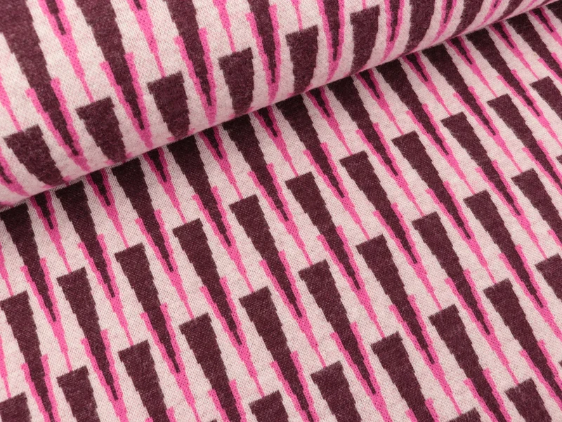 Hamburger Liebe 3 Farb-Jacquardjersey Sweet Home Neat & Sweet ortensia-bordeaux-puder Wooltouch