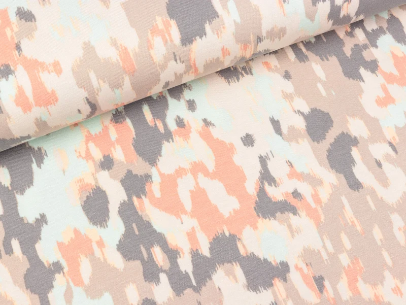 Viskosejersey Selina Camouflage mint-bunt