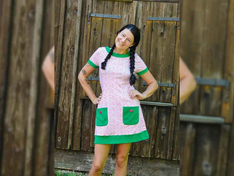 Baumwolljersey Mini Summer Kleine Punkte erika-rosa auf Weiß