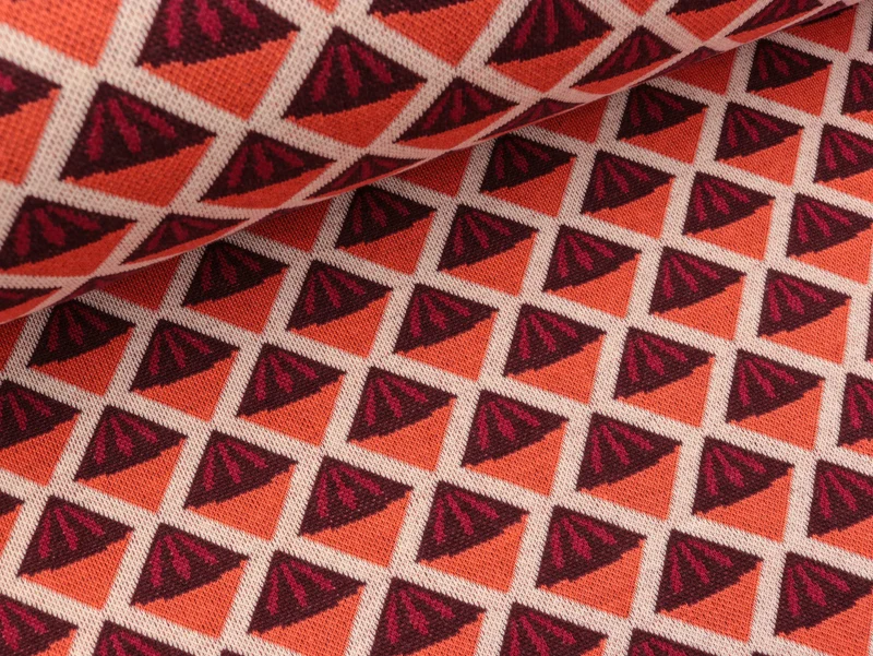 Hamburger Liebe 4 Farb-Jacquardjersey Orient Oxident Aladin luce rosso-bunt