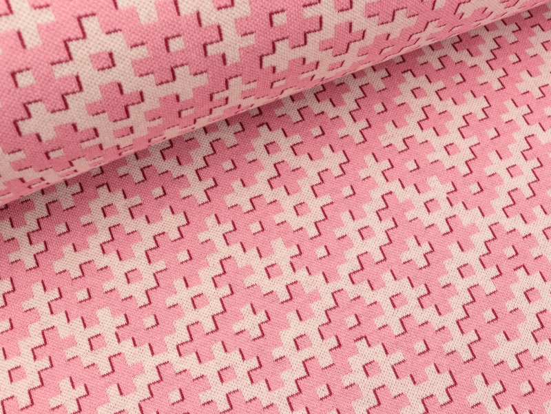 Hamburger Liebe 3 Farb-Jacquardjersey Orient Oxident Amira rosa scuro-prugna-meringa