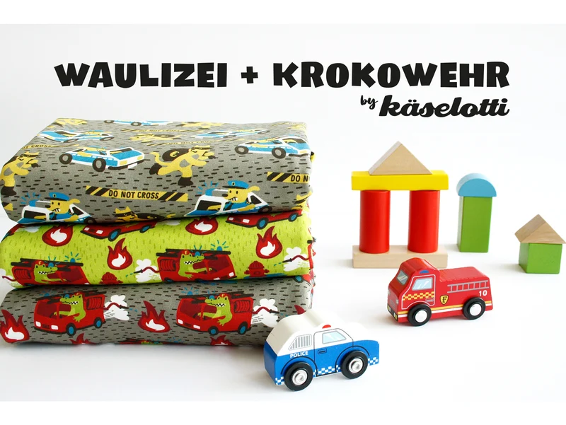 Baumwolljersey Waulizei grau-bunt by Käselotti