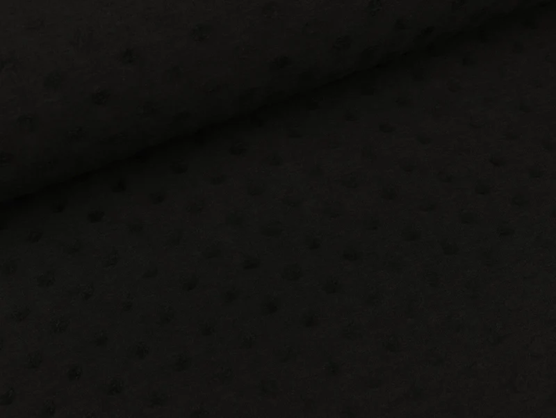 Reststück 18cm - Baumwolljersey Minkydots schwarz